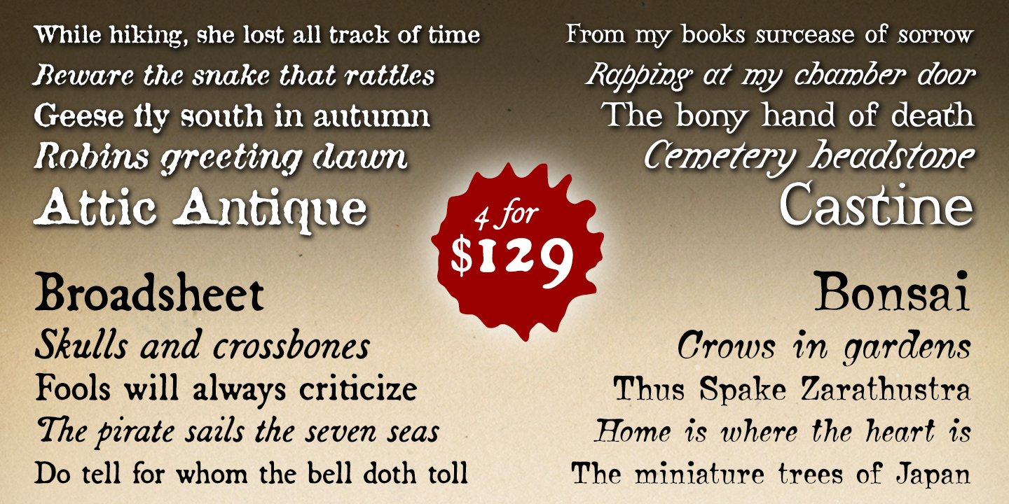 3IP Antique Text Fonts Collection